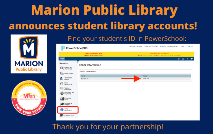 Marion Public Library Creates Student Accounts