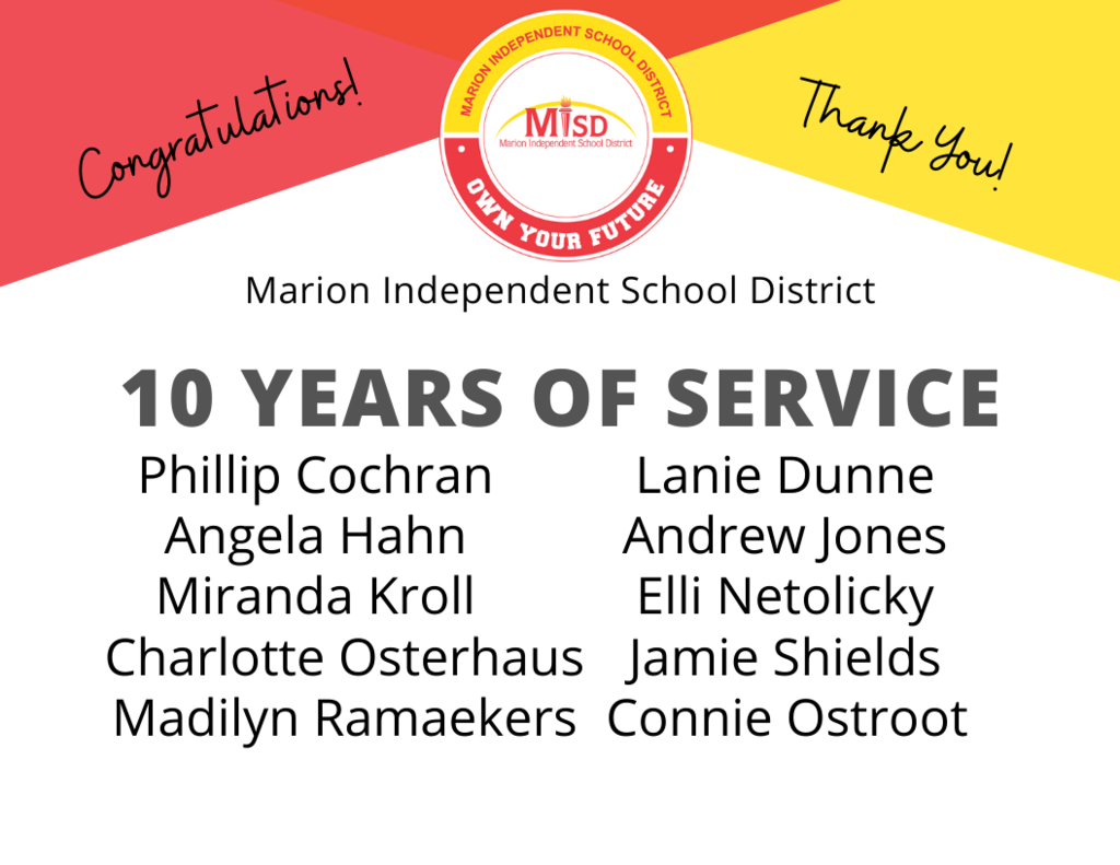 2021 10 Years of Service