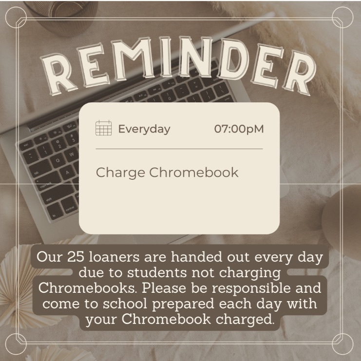 charge chrome book reminder 2022
